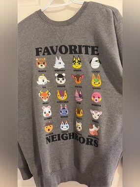 Cute Animal Crossing Sweater With Villagers Cotton Material With Graphic